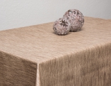 Tischdecke Leinenoptik einfarbiges Design braun