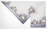 Tischdecke / Tischband / Kissen Weihnachten Winterlandschaft mit Schneemann Tischdecke / Tischband / Kissen Weihnachten Winterlandschaft mit Schneemann