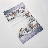 Tischdecke / Tischband / Kissen Weihnachten Winterlandschaft mit Schneemann Tischdecke / Tischband / Kissen Weihnachten Winterlandschaft mit Schneemann