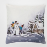 Tischdecke / Tischband / Kissen Weihnachten Winterlandschaft mit Schneemann Tischdecke / Tischband / Kissen Weihnachten Winterlandschaft mit Schneemann