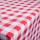 Tischdecke im Design kariert rot/weiß