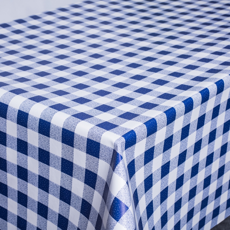 Tischdecke im Design kariert blau/weiß