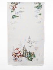 Tischdecke / Tischband / Kissen Weihnachten Winterlandschaft mit Schneemann